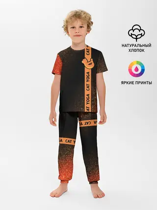 Детская пижама с брюками / Йога Кошка - Шум