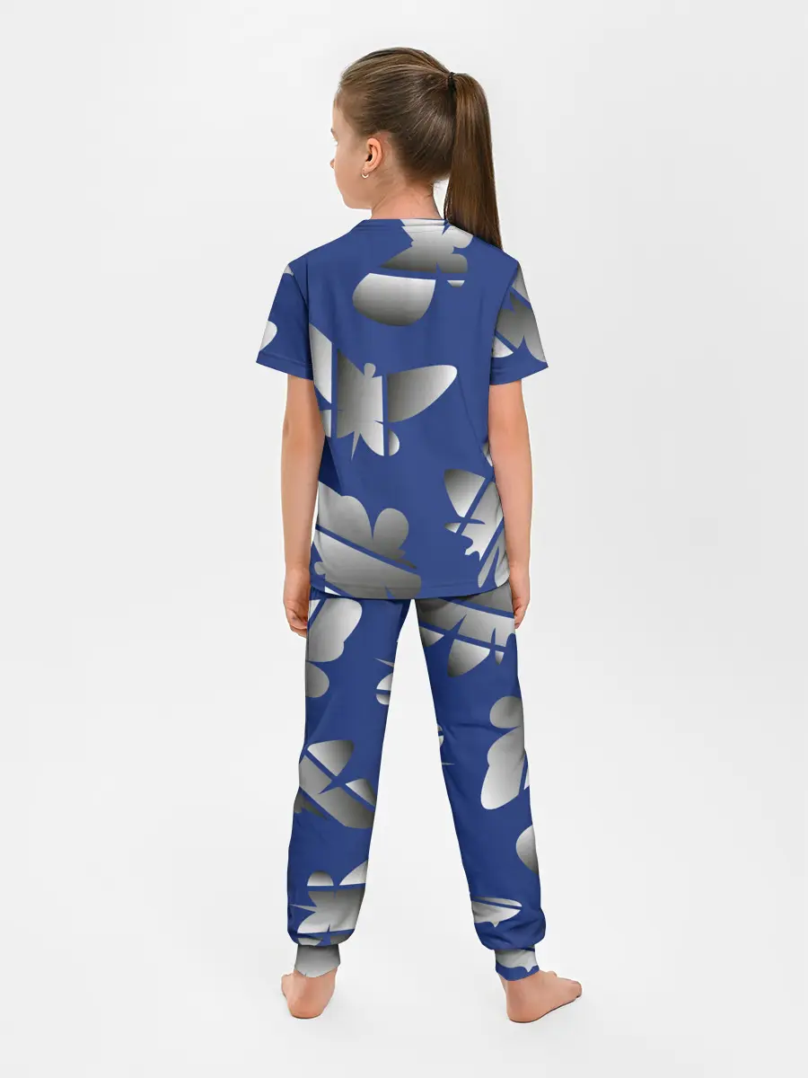 Детская пижама с брюками / градиентные бабочки