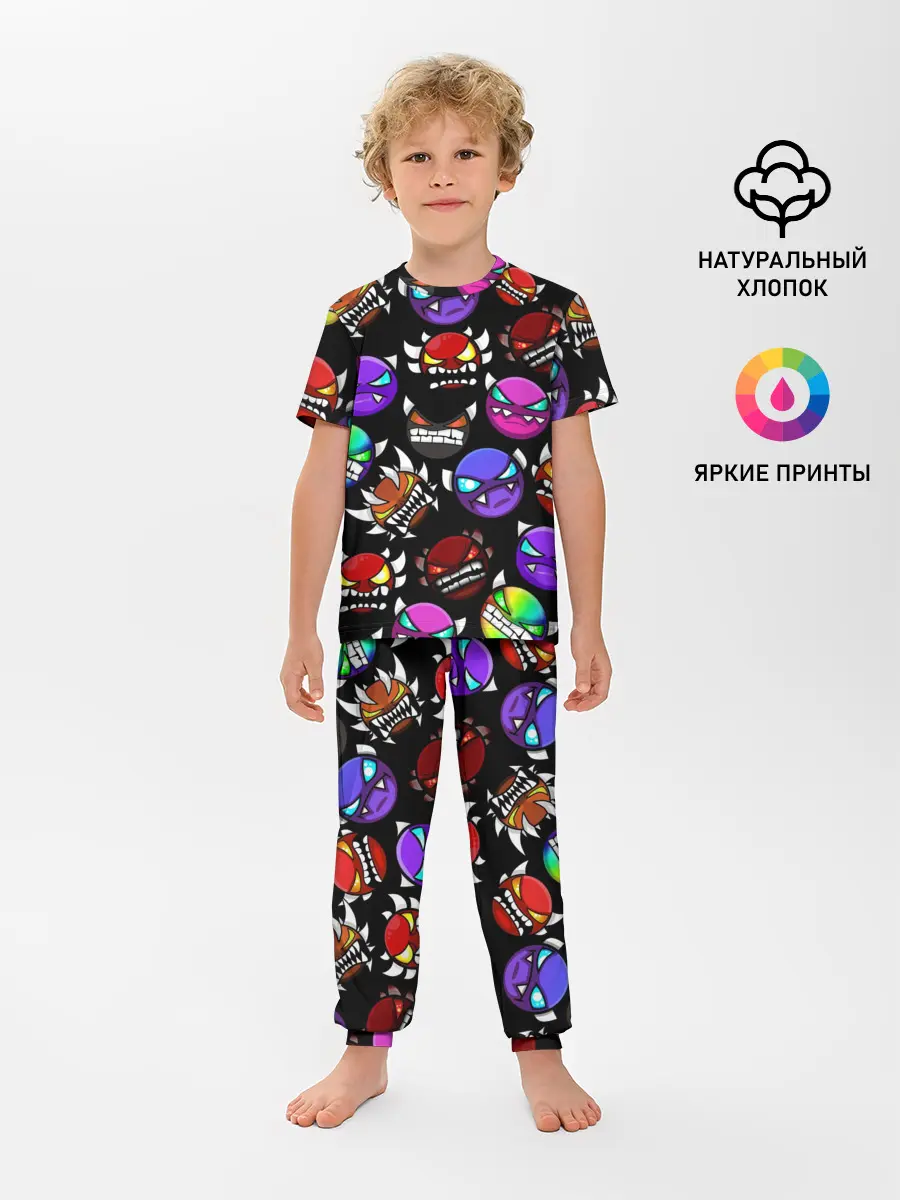 Детская пижама с брюками / Geometry Dash Demons