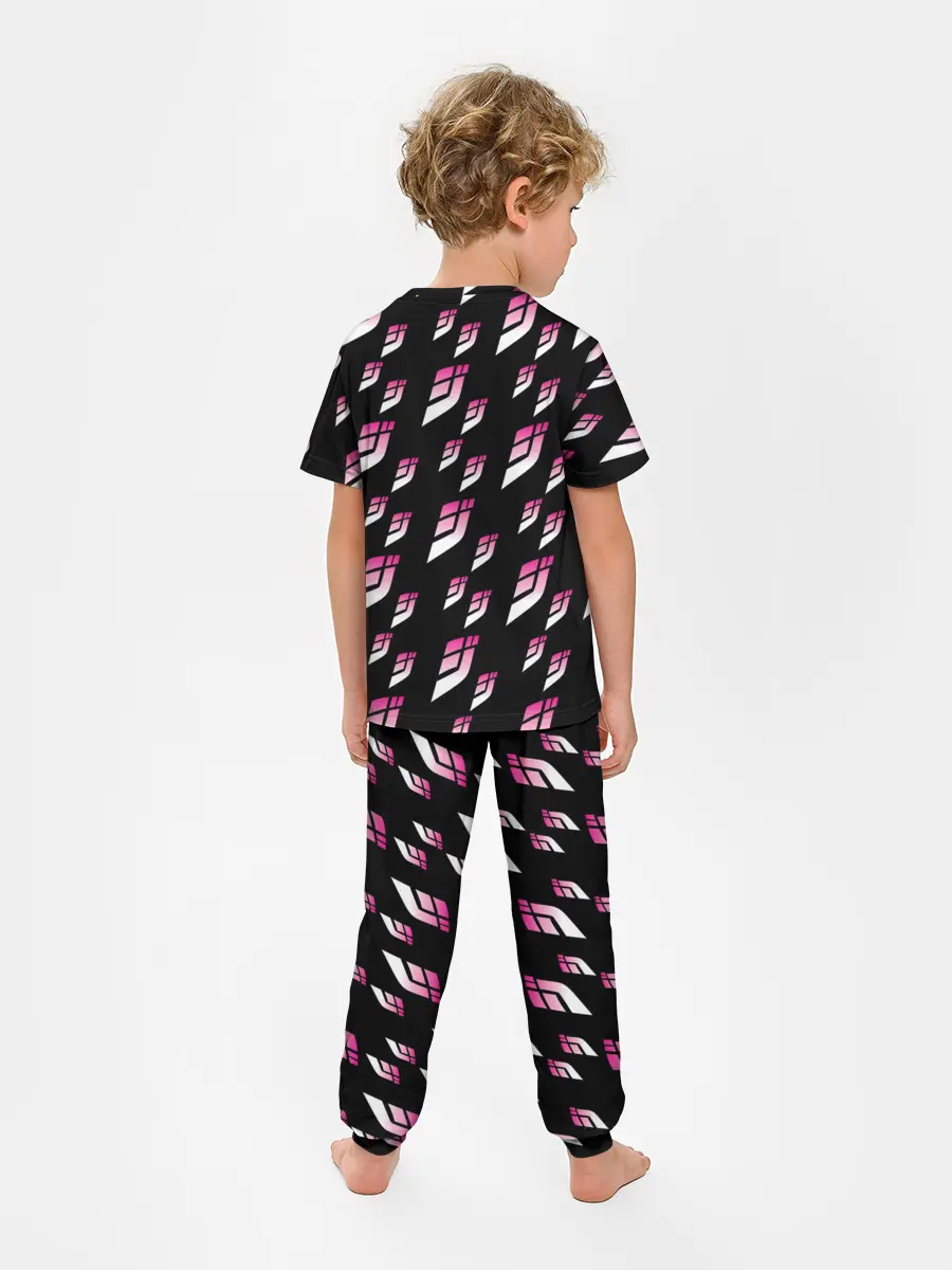 Детская пижама с брюками / Джоджо паттерн розовые лого