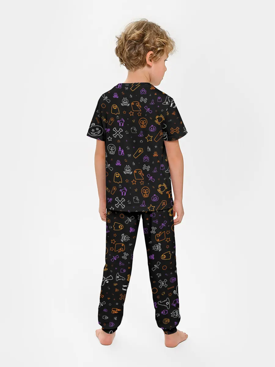 Детская пижама с брюками / ХЕЛЛОУИН ПАТТЕРН НЕОН / HALLOWEEN NEON