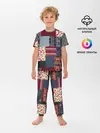 Детская пижама с брюками / Деревенский стиль. Пэчворк.