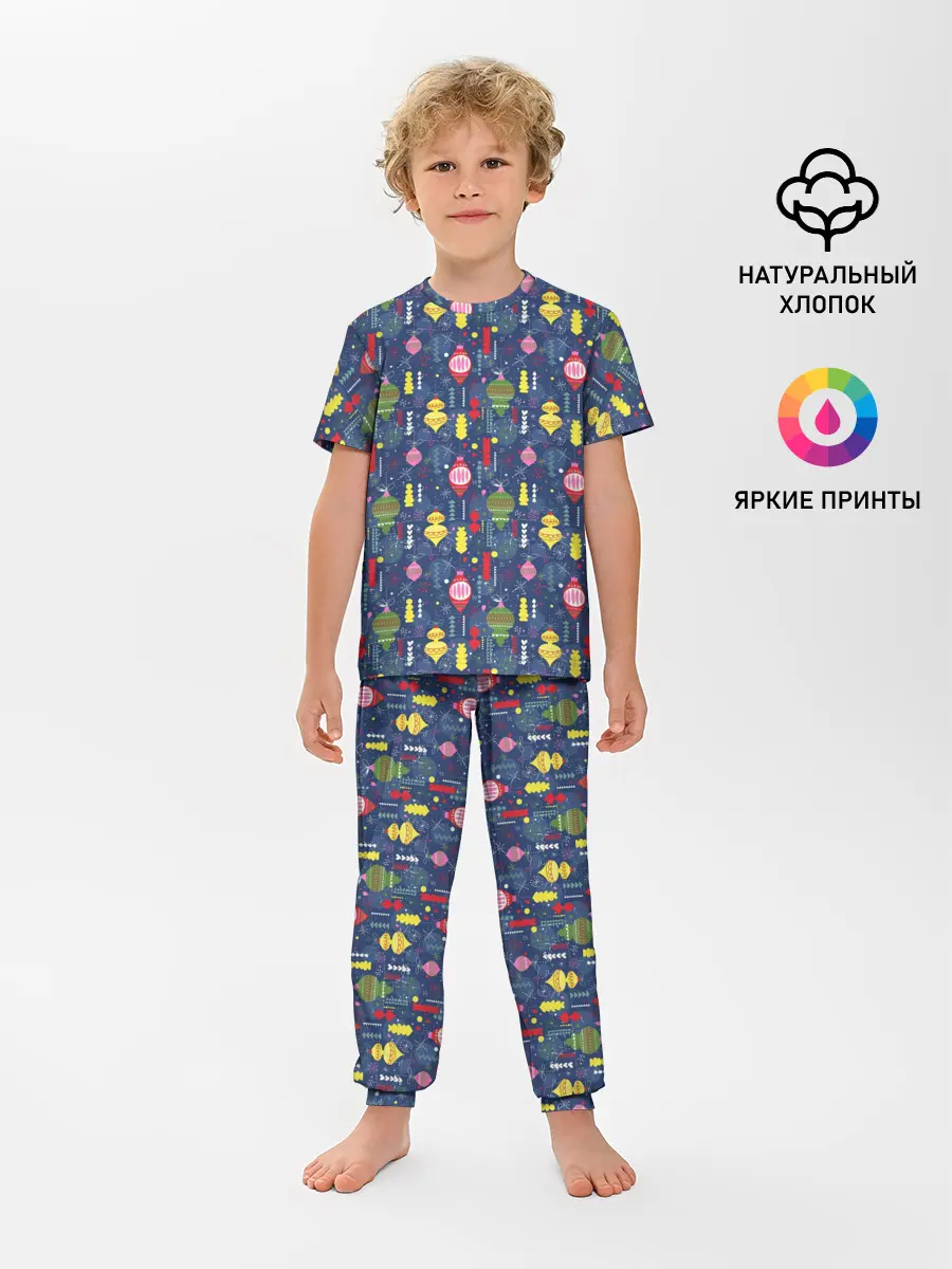 Детская пижама с брюками / Новогодние Ёлочные Игрушки