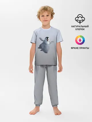 Детская пижама с брюками / мультяшный пингвин