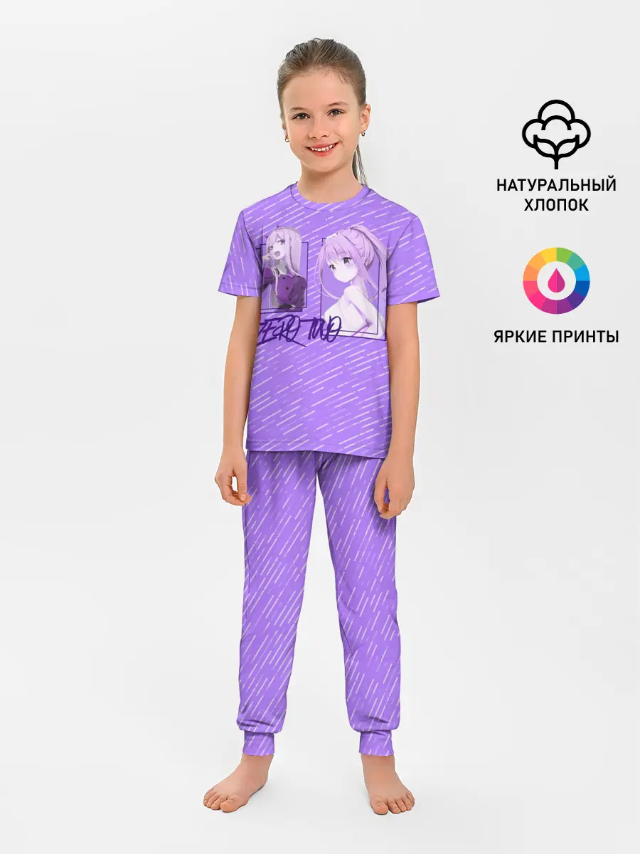 Детская пижама с брюками / Zero Two в прямоугольнике