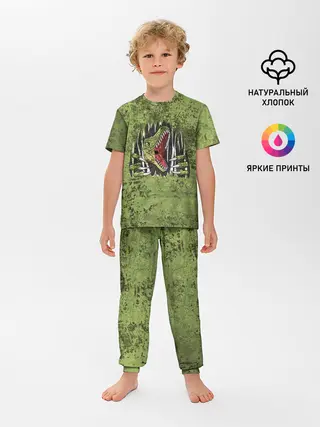 Детская пижама с брюками / Динозавр из груди | Dino