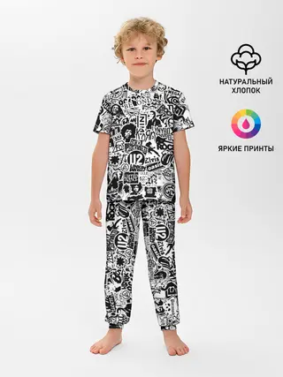 Детская пижама с брюками / Rock Band Logos