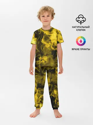 Детская пижама с брюками / Желтый Неоновый Дым