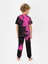 Детская пижама с брюками / Love anime розовые кляксы на черном