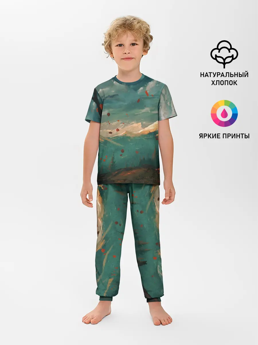 Детская пижама с брюками / Горы