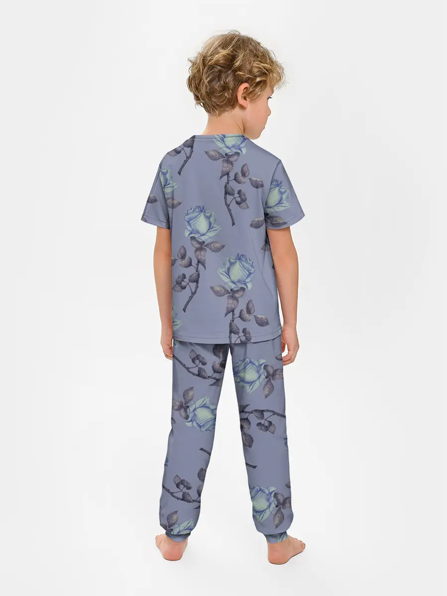 Детская пижама с брюками / Голубые розы