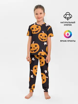Детская пижама с брюками / Весёлые тыквы