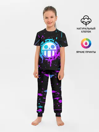 Детская пижама с брюками / ONE PIECE / ВАН ПИС / НЕОН
