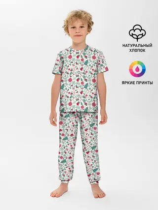 Детская пижама с брюками / Новогодняя Символика