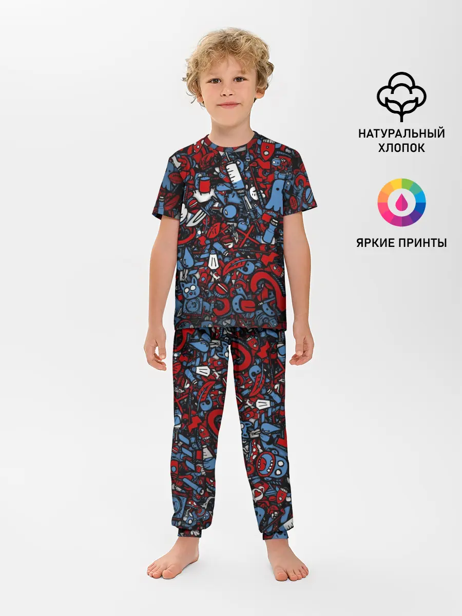 Детская пижама с брюками / RedBlue stikers