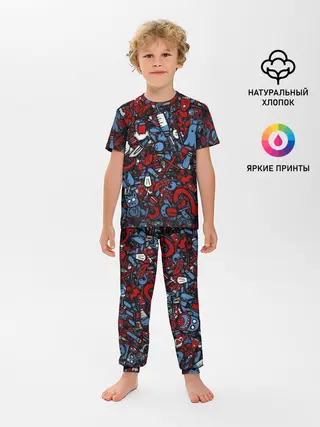 Детская пижама с брюками / RedBlue stikers