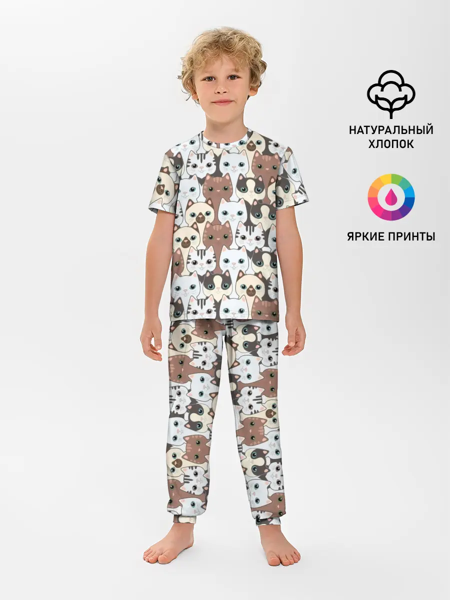 Детская пижама с брюками / Животные.