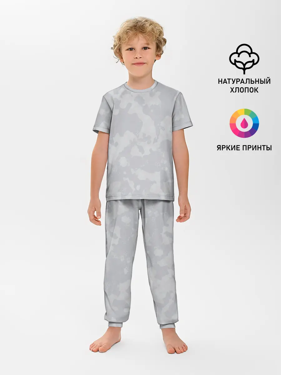 Детская пижама с брюками / Светло-серая