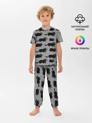 Детская пижама с брюками / Котики