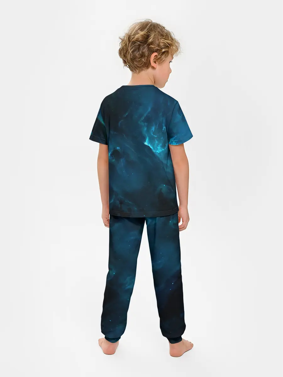 Детская пижама с брюками / Котик Космонавт
