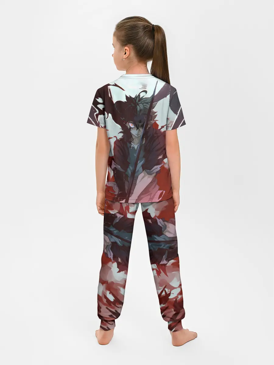 Детская пижама с брюками / Аста в режиме демона черный клевер