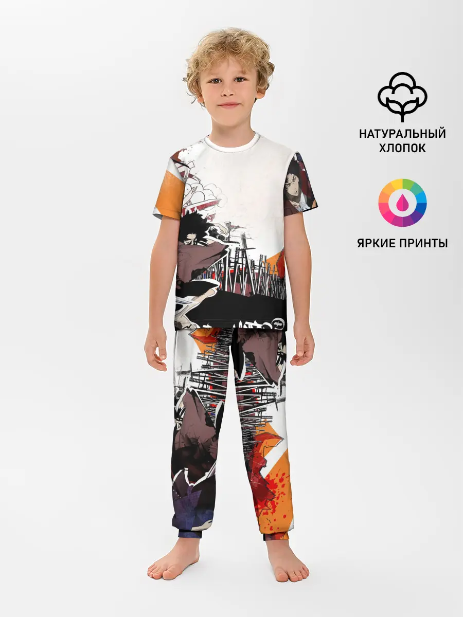 Детская пижама с брюками / Афросамурай аниме