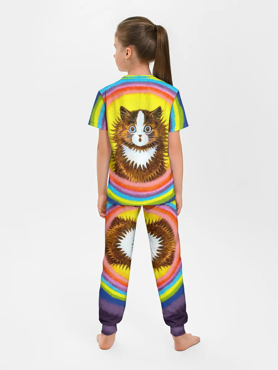 Детская пижама с брюками / Радужный кот Луиса Уэйна