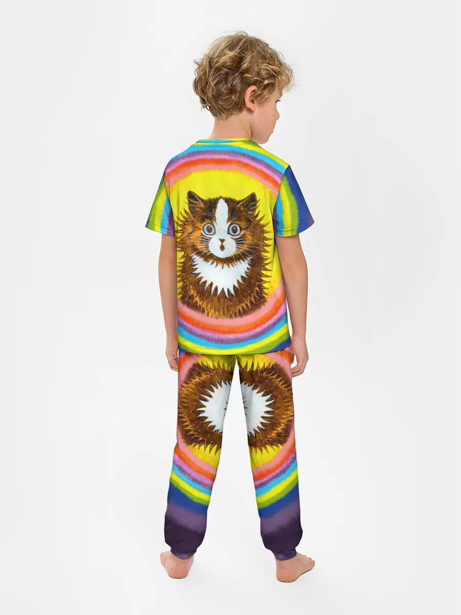 Детская пижама с брюками / Радужный кот Луиса Уэйна