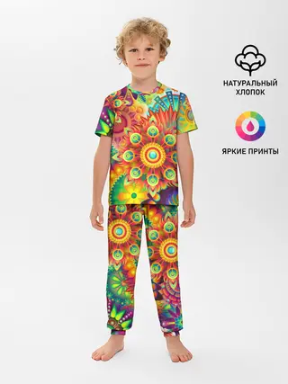 Детская пижама с брюками / Психоделия | Яркая