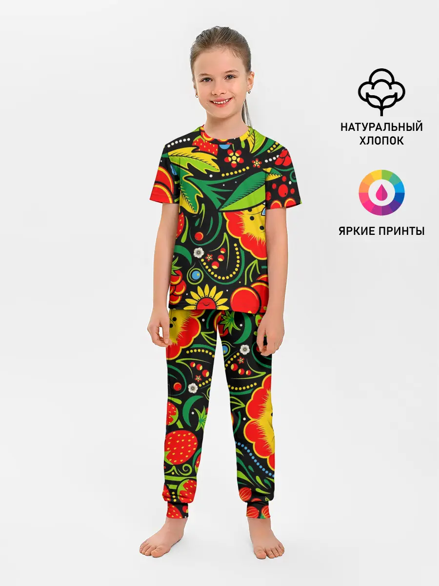 Детская пижама с брюками / Цветы