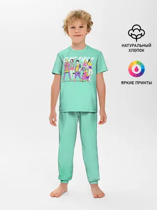 Детская пижама с брюками / Пираты One Piece на стиле