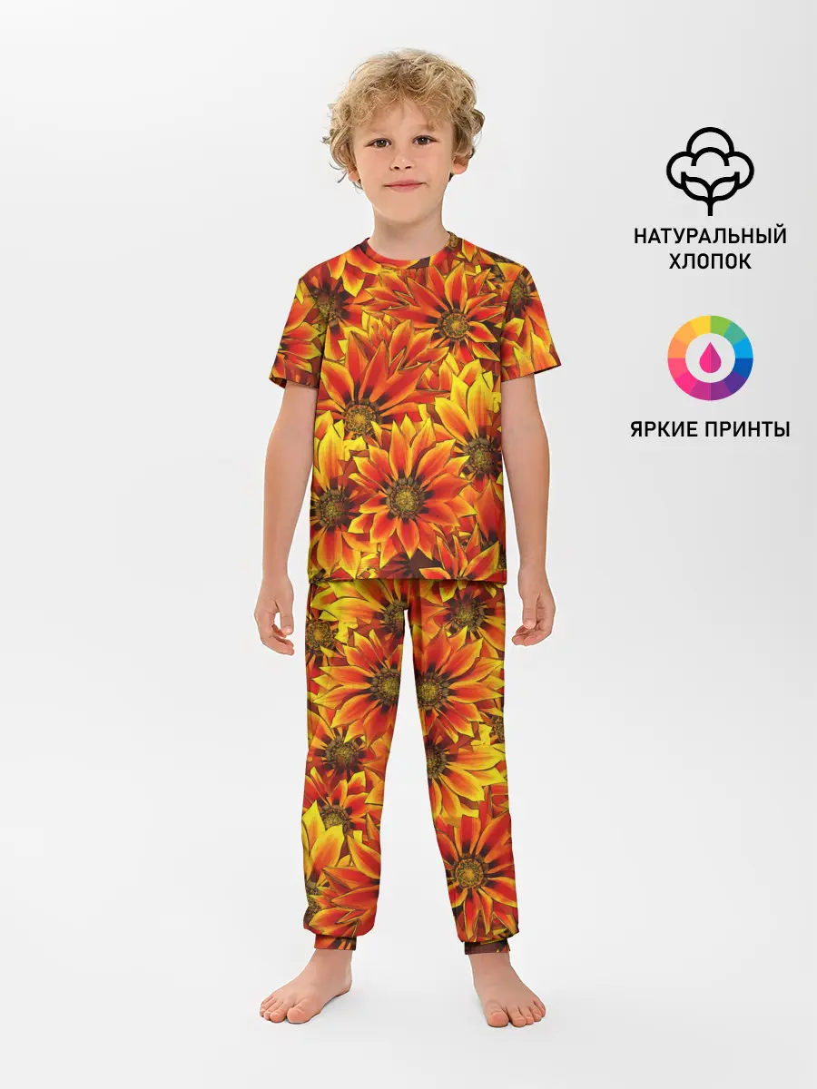 Детская пижама с брюками / Цветы