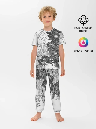 Детская пижама с брюками / Структурная мозайка