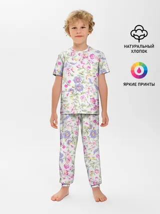 Детская пижама с брюками / Яркие весенние цветы