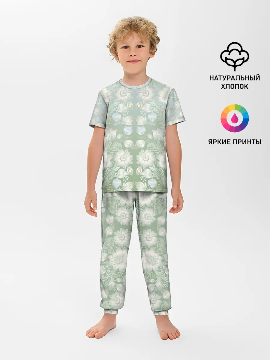 Детская пижама с брюками / цветочный узор