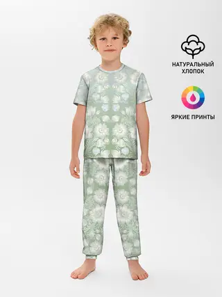 Детская пижама с брюками / цветочный узор