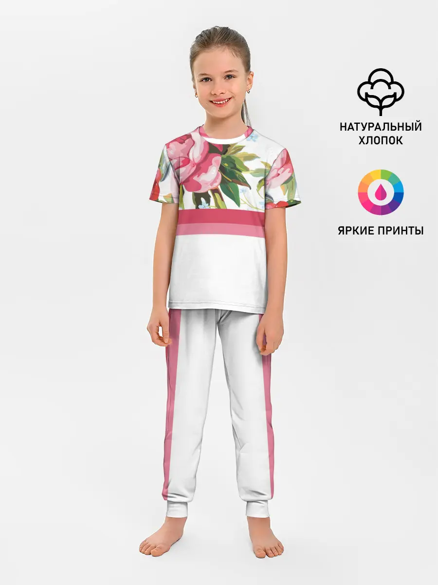 Детская пижама с брюками / Нежные Розы