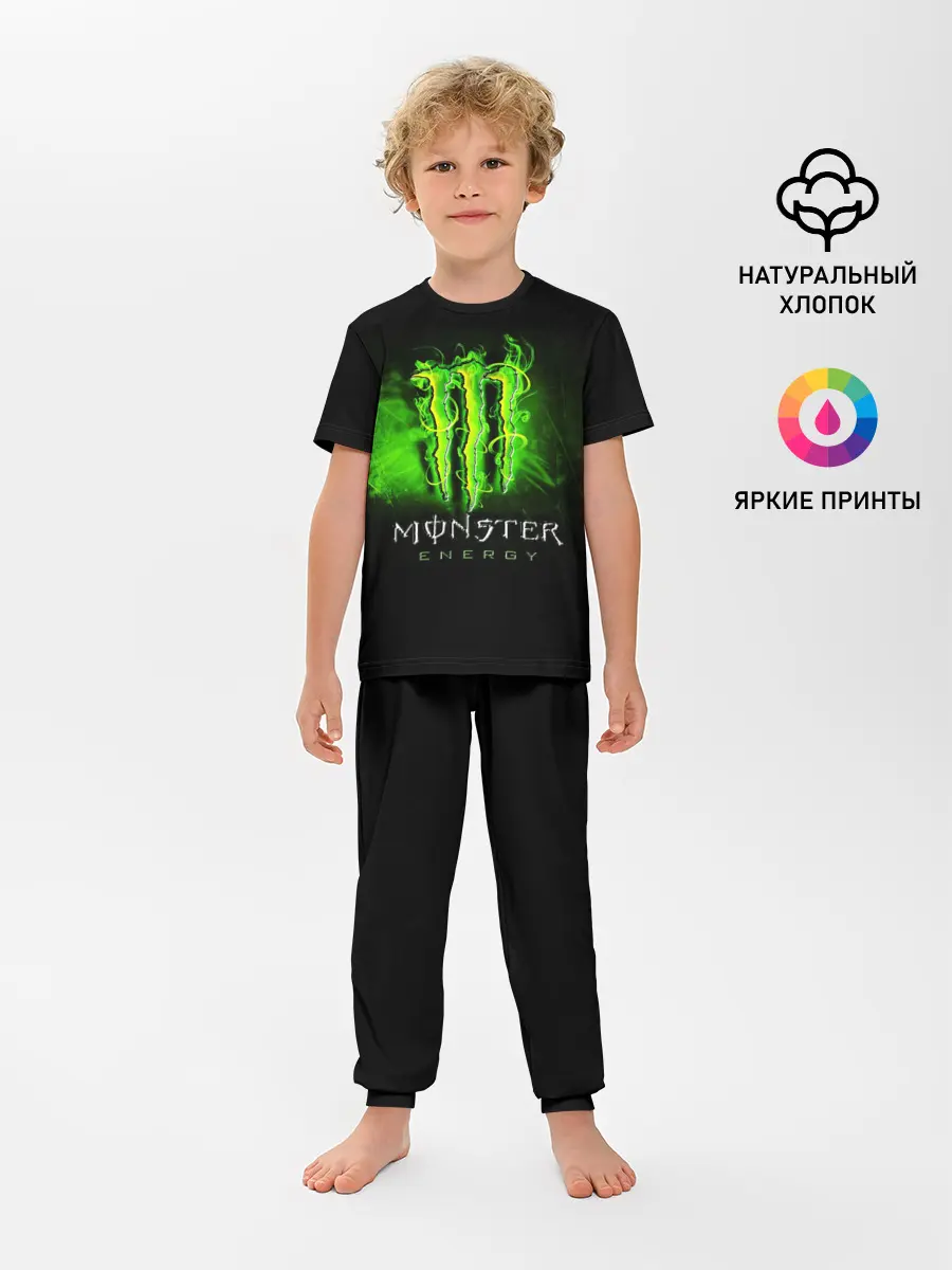 Детская пижама с брюками / MONSTER ENERGY NEON | НЕОН