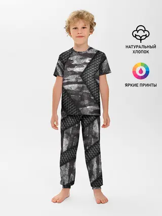 Детская пижама с брюками / Камуфляжная 3D броня