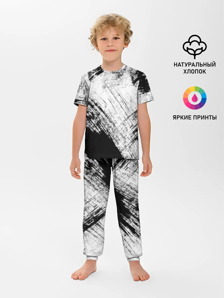 Детская пижама с брюками / Штриховка