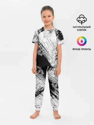 Детская пижама с брюками / Штриховка