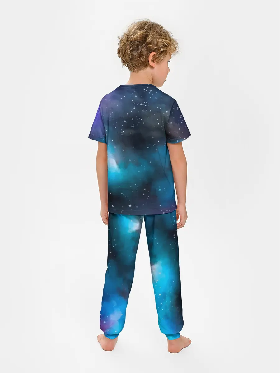 Детская пижама с брюками / Рисованный Космос