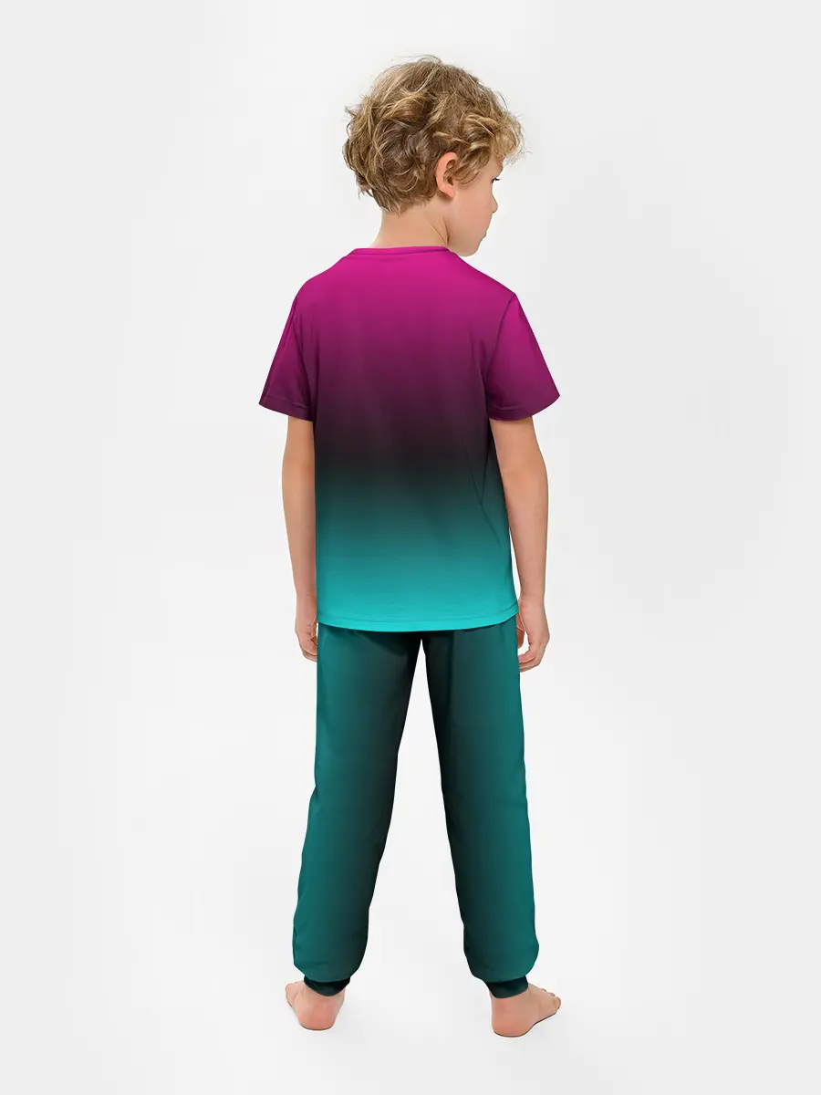 Детская пижама с брюками / RETRO CYBER BEAR NEON