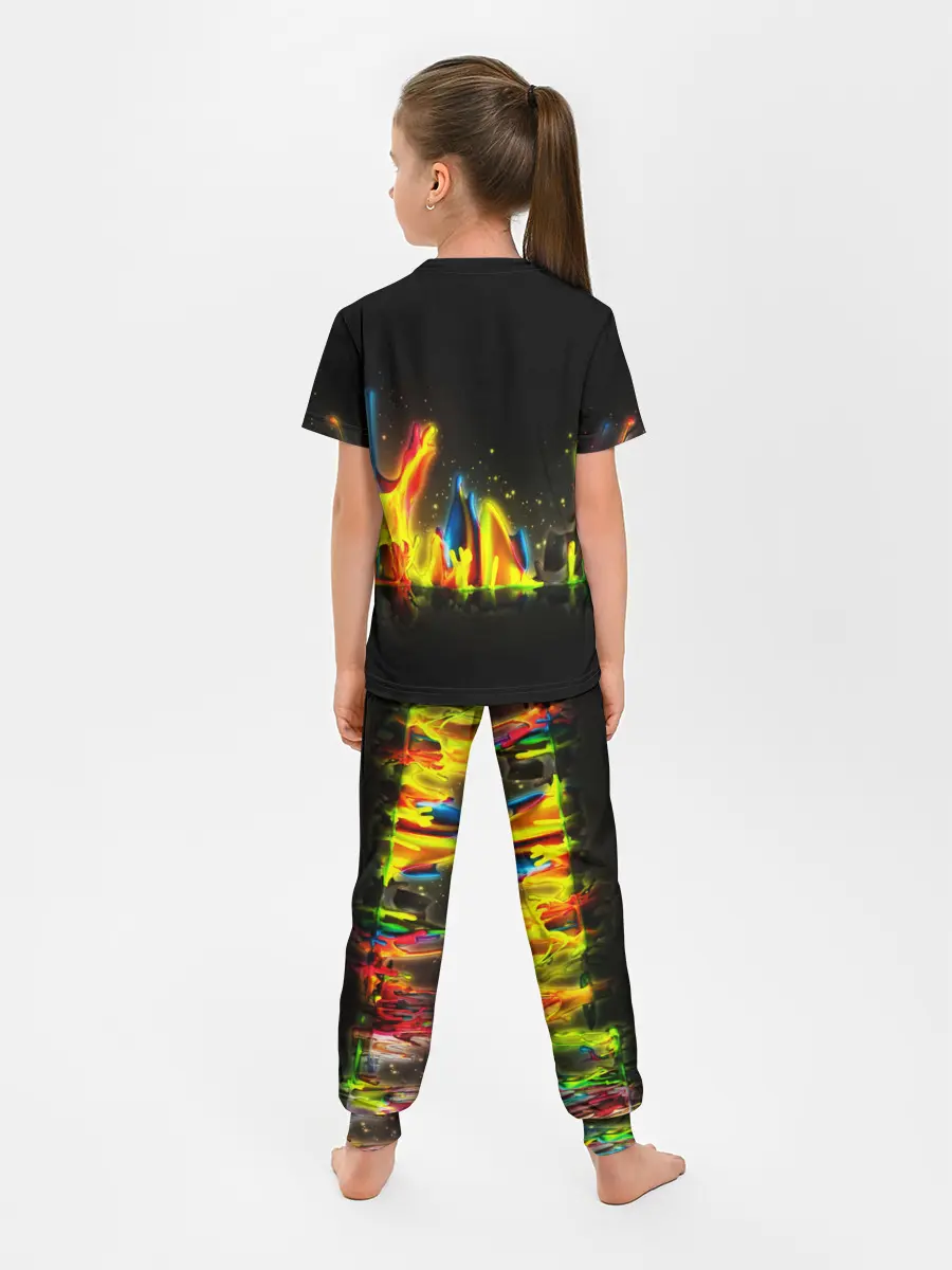 Детская пижама с брюками / КРАСКИ В НЕОНЕ