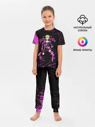Детская пижама с брюками / Кира джоджо фиолетовые брызги