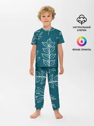 Детская пижама с брюками / Цветы