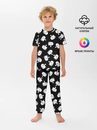 Детская пижама с брюками / ПРИВИДЕНИЯ УЗОР / HALLOWEEN