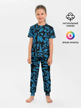 Детская пижама с брюками / Морская тема