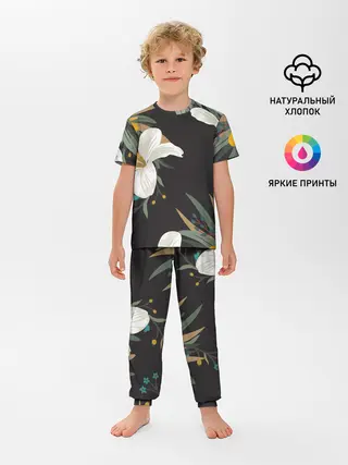 Детская пижама с брюками / Цветочный арт
