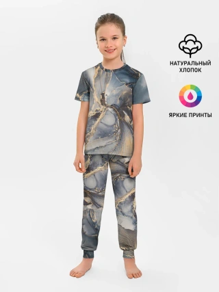 Детская пижама с брюками / Fluid art ink mix